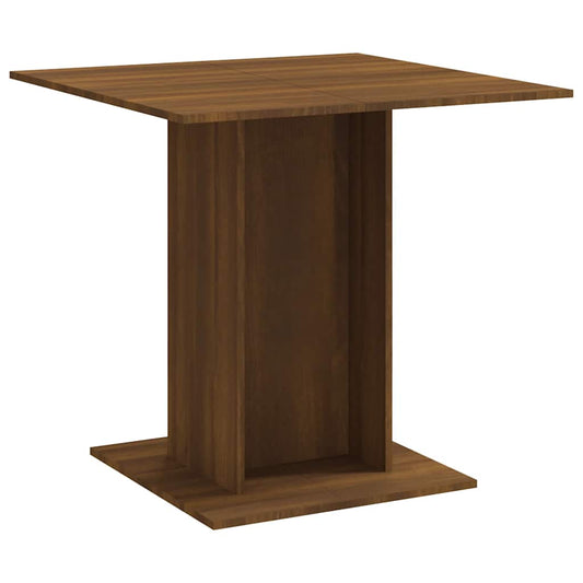 Mesa De Comedor Madera Contrachapada Roble Marrón 80x80x75 Cm_0