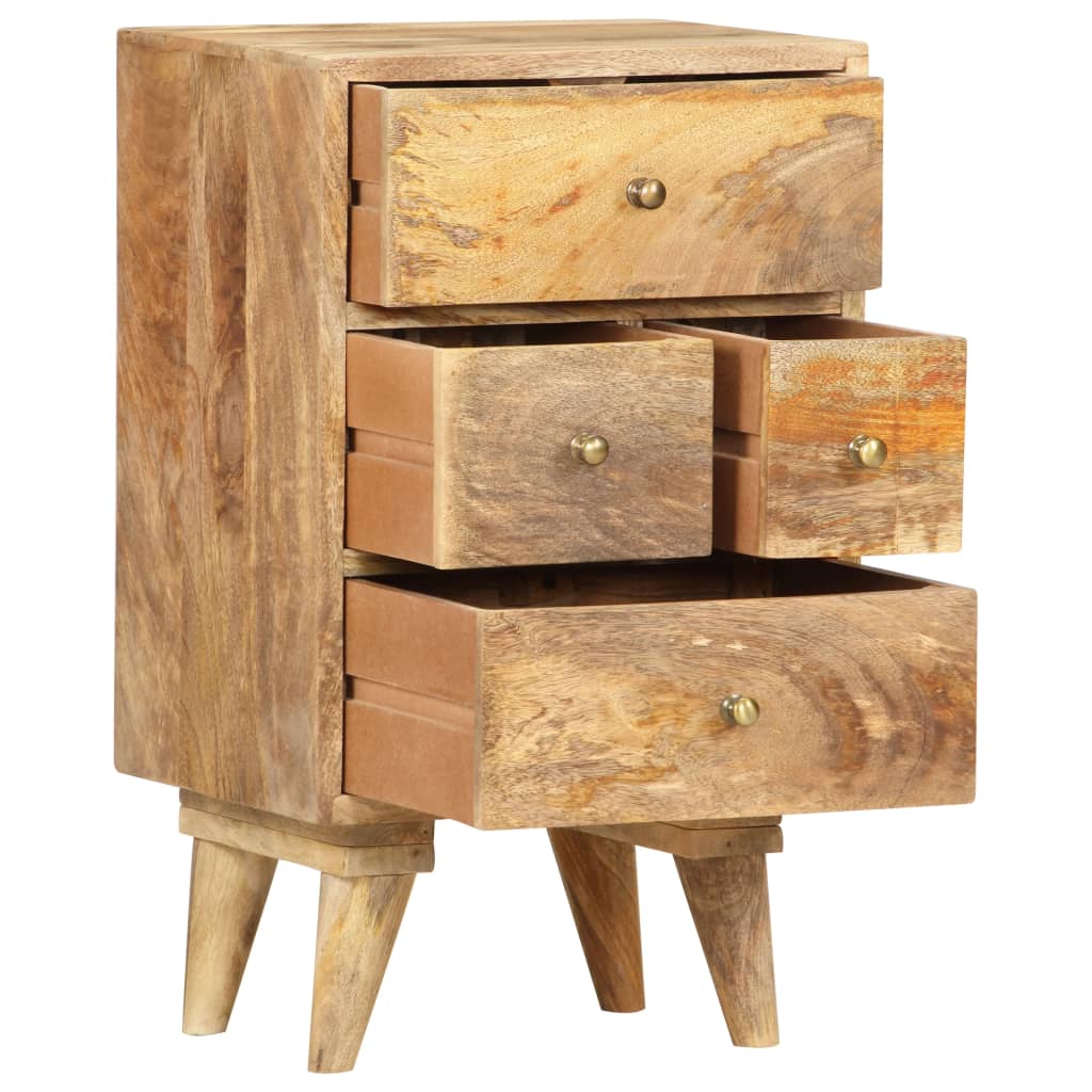 Mesita De Noche De Madera Maciza De Mango 36x30x60 Cm_1
