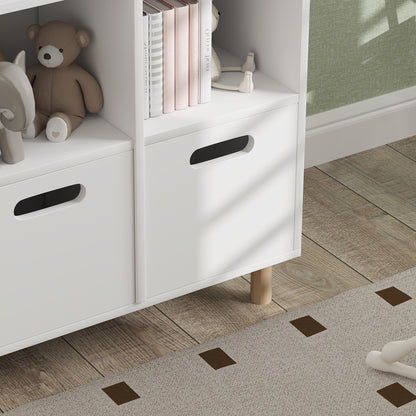 Aiyaplay Librería Infantil 3 Niveles Forma Casa Con 3 Estantes 2 Armarios Blanco_4