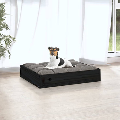 Vidaxl Cama Para Perros Madera Maciza De Pino Negro 51,5x44x9 Cm_4