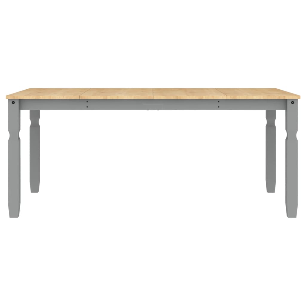 Mesa De Comedor Corona Madera Maciza De Pino Gris 180x90x75 Cm_2