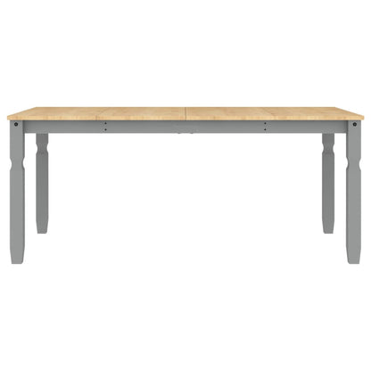 Mesa De Comedor Corona Madera Maciza De Pino Gris 180x90x75 Cm_2