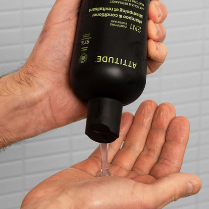 Super Leaves Champú y Acondicionador 2 en 1 Fortificante Bergamota y Matcha 415 ml