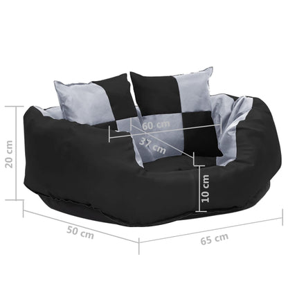 Vidaxl Cojín Para Perro Reversible Y Lavable Gris Y Negro 65x50x20 Cm_2