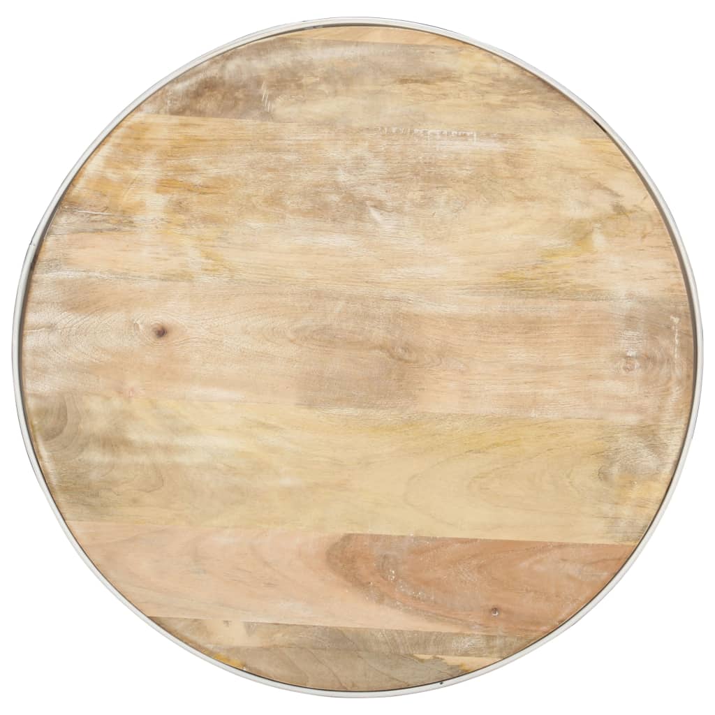 Mesa De Centro De Madera De Mango Maciza Blanca 68x68x36 Cm_1