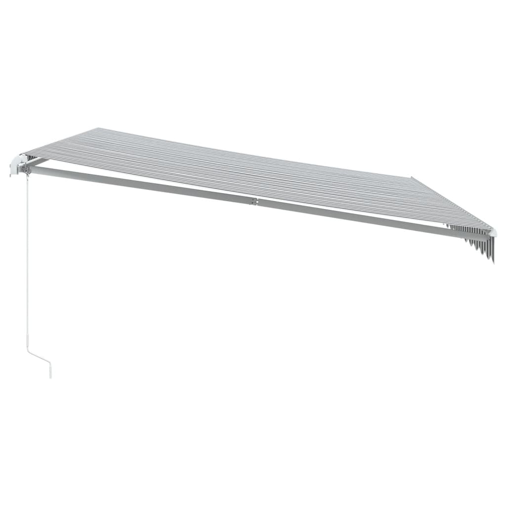 Toldo Retráctil Manual Luz Led Antracita Y Blanco 450x350 Cm_4