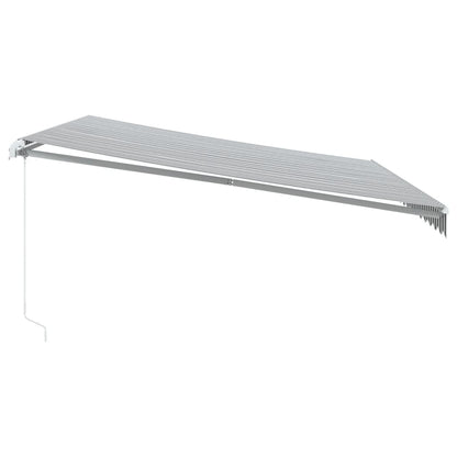 Toldo Retráctil Manual Luz Led Antracita Y Blanco 450x350 Cm_4