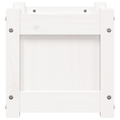 Jardinera De Madera Maciza De Pino Blanca 31x31x31 Cm_5