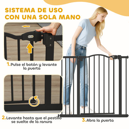 Pawhut Barrera De Seguridad Extensible Con Extensión 74-94x78 Cm Negro_5