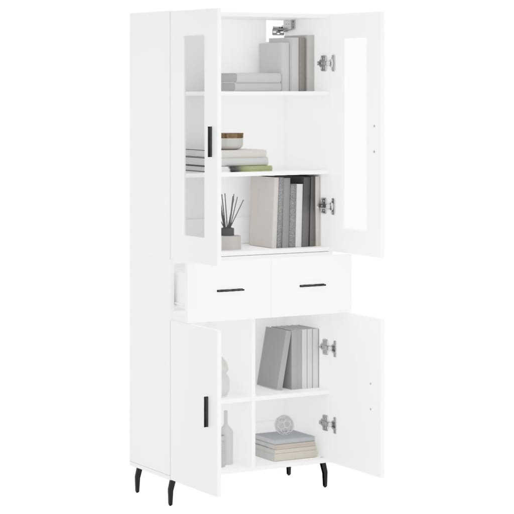 Aparador Alto Madera Contrachapada Blanco 69,5x34x180 Cm_2