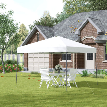 Cenador Plegable Outsunny Blanco 300x300x250 Cm Acero Tela Oxford_1