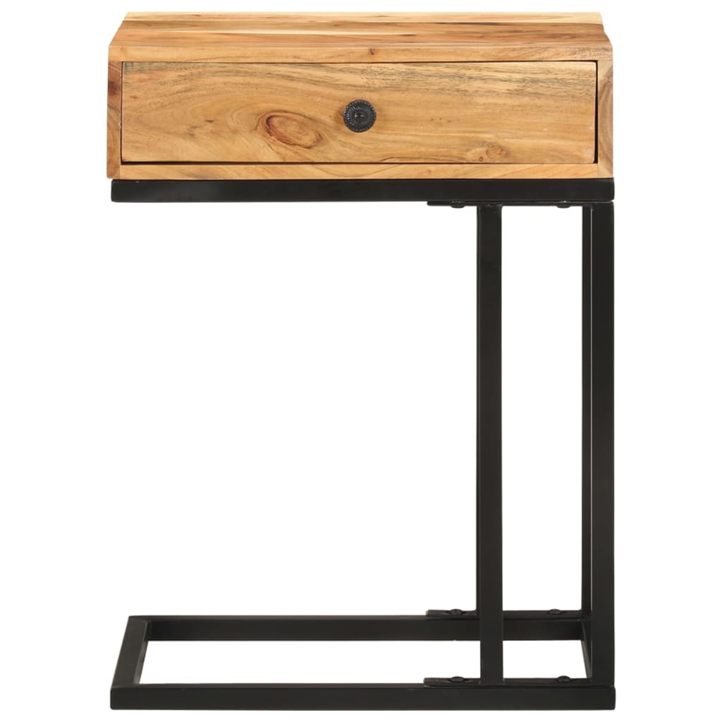Mesa Auxiliar Forma De U Madera Maciza De Acacia 45x30x61 Cm_1