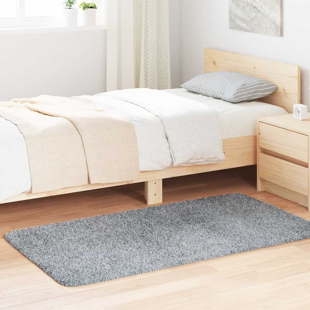 Vidaxl Alfombra De Pelo Largo Navarra Gris Plata 80x150 Cm Poliéster_1
