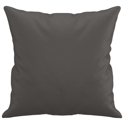 Vidaxl Cojines Decorativos 2 Uds Cuero Sintético Gris 40x40 Cm_3