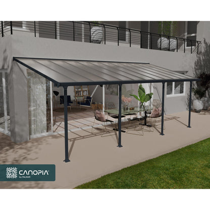 Pérgola adosada Feria 300x730 cm gris