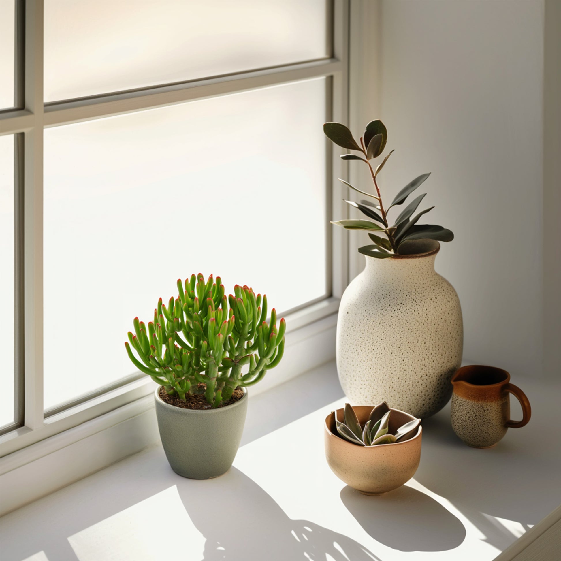 Planta De Jade - Crassula Ovata 'gollum' - Altura 15-25 Cm - Maceta 12 Cm