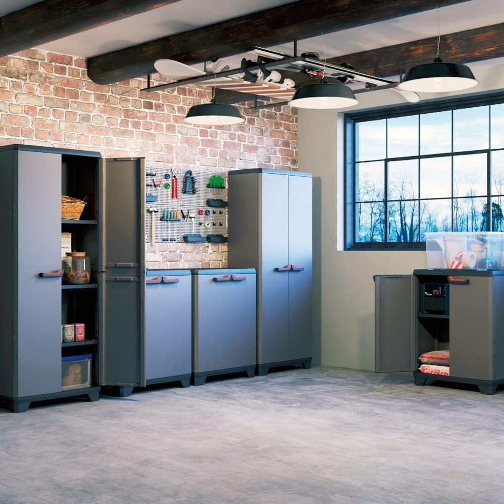 Keter Armario Stilo Bajo, Resina, 2 Puertas, 1 Balda Ajustable, 90x68x39 Cm_3