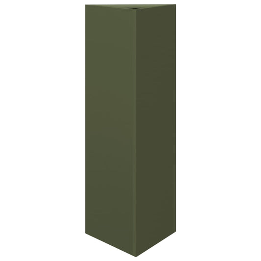 Jardinera Triangular Acero Verde Oliva 30x26x75 Cm_0