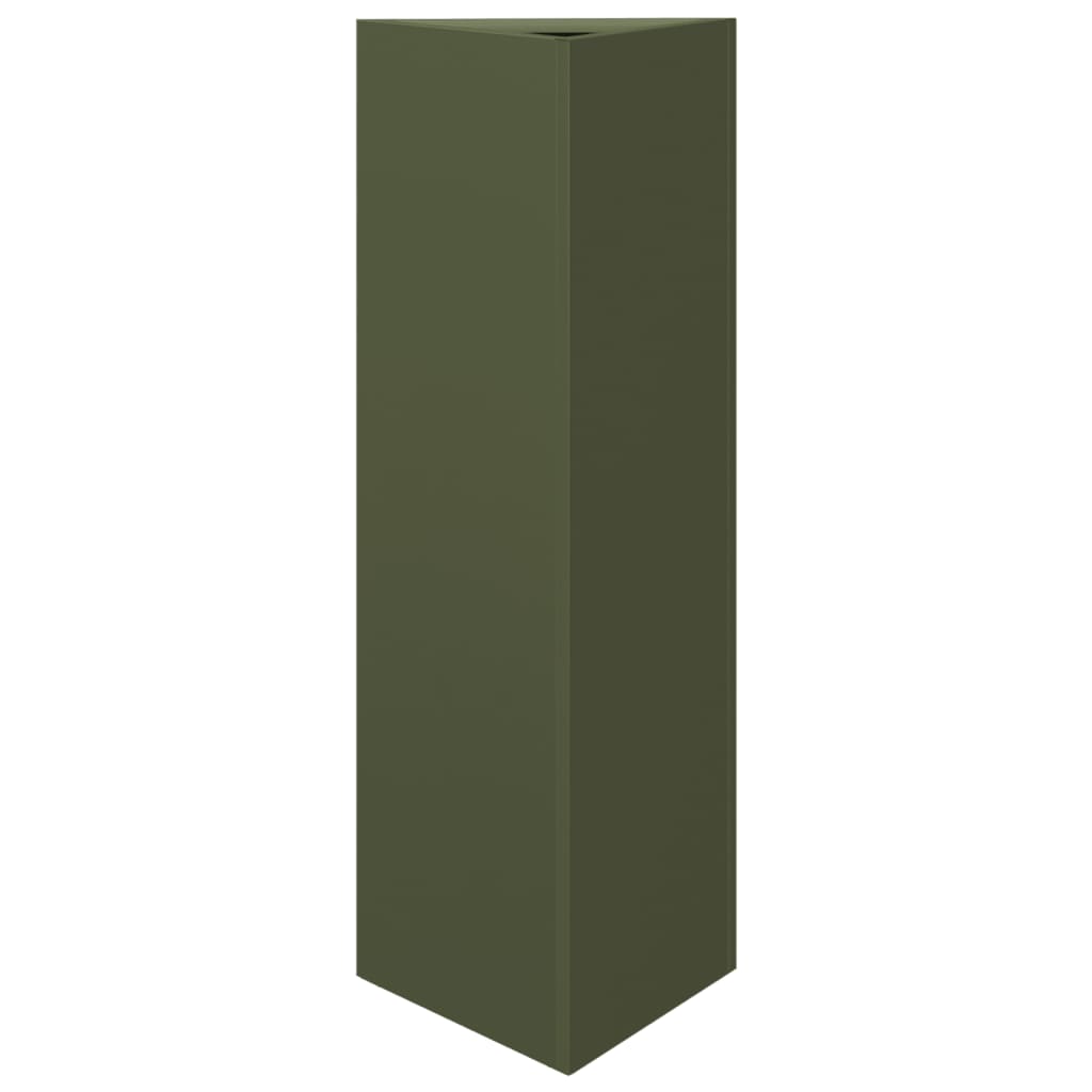 Jardinera Triangular Acero Verde Oliva 30x26x75 Cm_0