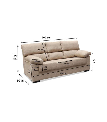 Sofá Tres Plazas Irene Tapizado Beige 200 Cm (ancho) X 99 Cm (alto) X 90 Cm (fondo)_3