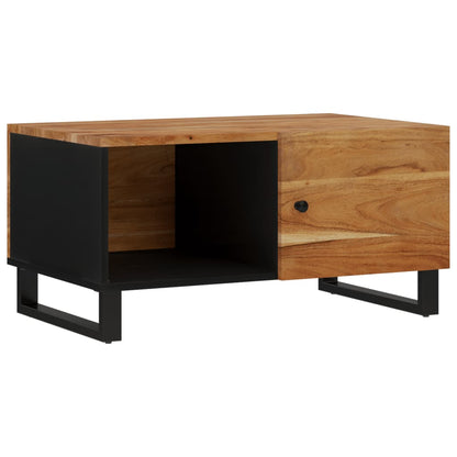 Mesa De Centro Madera Maciza Acacia Y Contrachapada 80x50x40 Cm_0