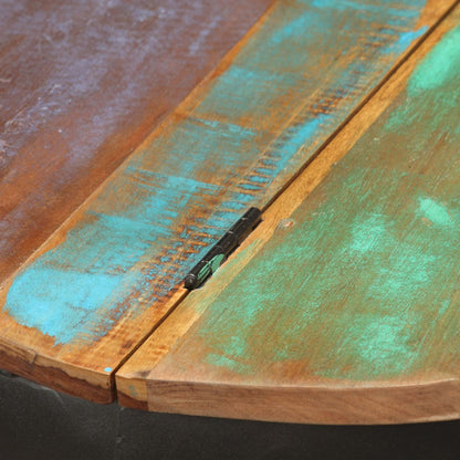 Mesa De Centro De Madera Maciza Reciclada 53x43 Cm._4