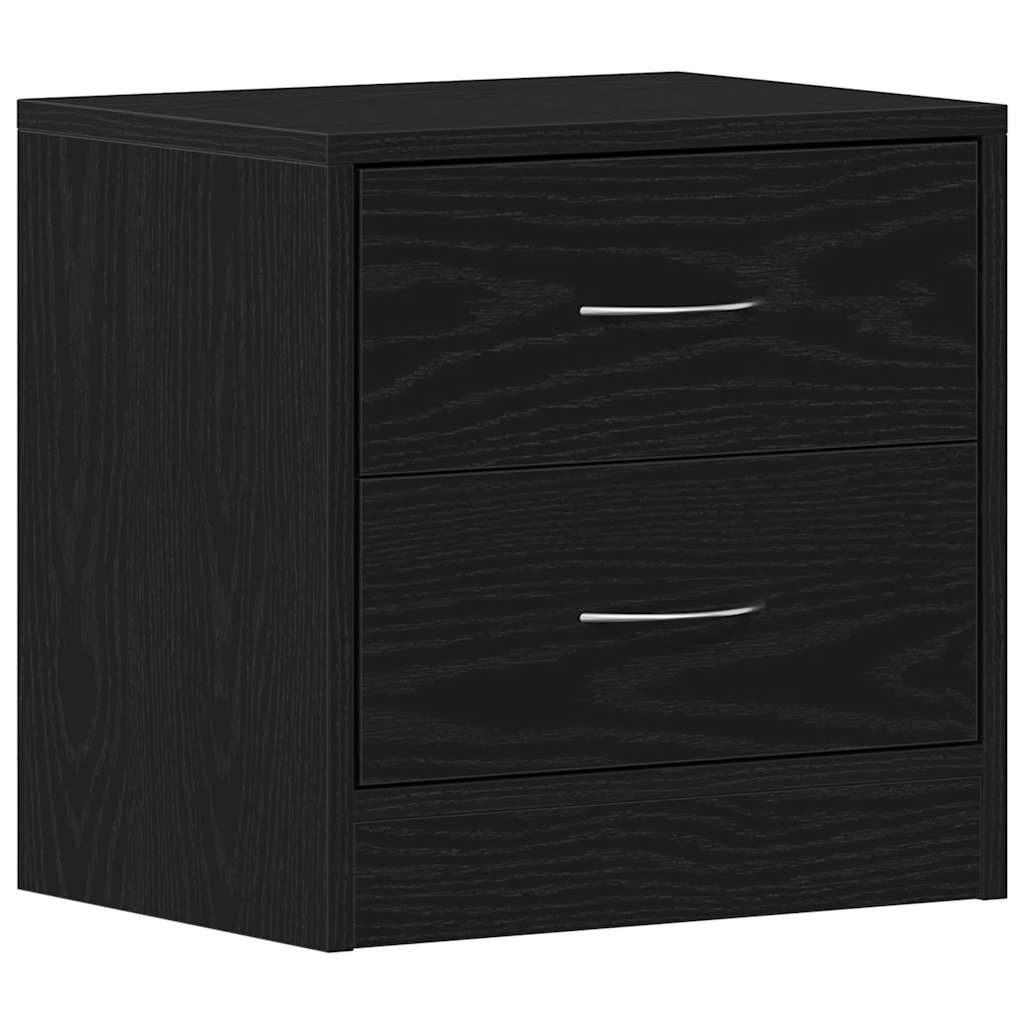 Mesilla De Noche Roble Negro 40x30x40 Cm Madera De Ingeniería_0