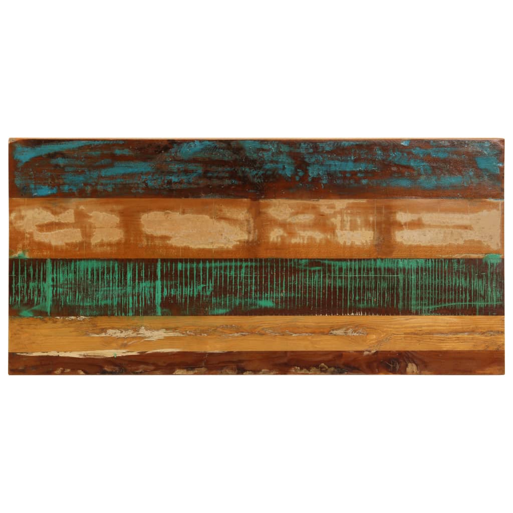 Mesa De Comedor De Madera Maciza Reciclada Y Acero 115x55x76 Cm_2
