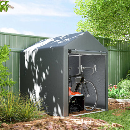 Outsunny Carpa Para Herramientas Bicicletas Y Motos 1,2x1,8x1,65 M Gris Oscuro_1