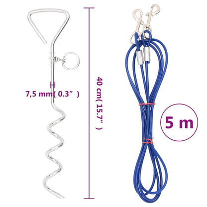 Vidaxl Cable De Amarre Para Perros Con Estaca De Tierra 5 M_3