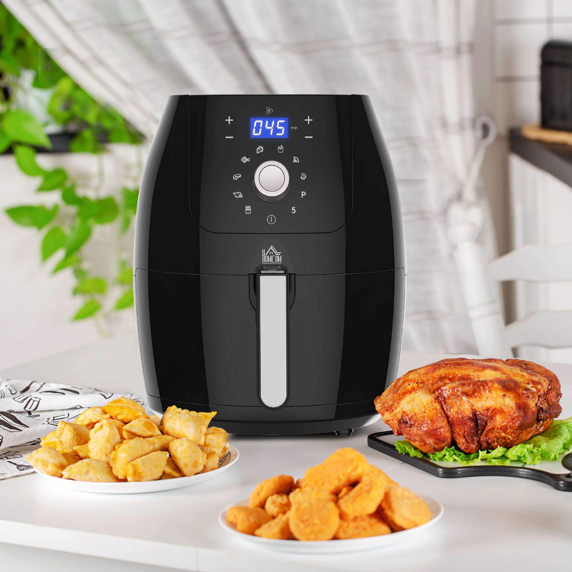 Homcom Freidora De Aire 5.5l 1500w Con Pantalla Led Y 8 Programas Homcom_1