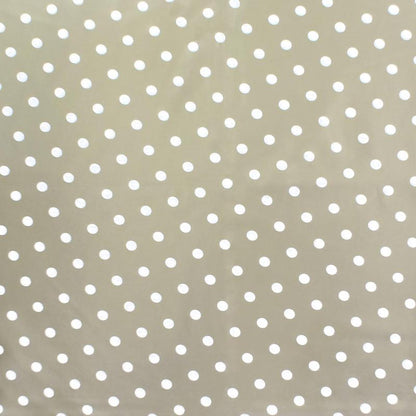 Mantel Hule Rectangular Topos Beige. Impermeable Antimanchas Pvc 140 Cm. X 20 Metros. Rollo Recortable. Interior Y Exterior