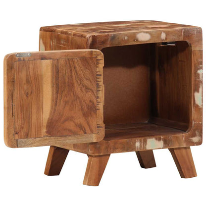 Mesita De Noche 40x32x46 Cm Madera Maciza Reciclada_3