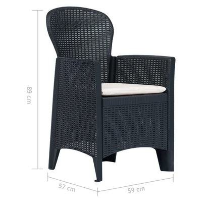 Vidaxl Comedor De Jardín 9 Piezas Plástico Aspecto De Ratán Antracita_2