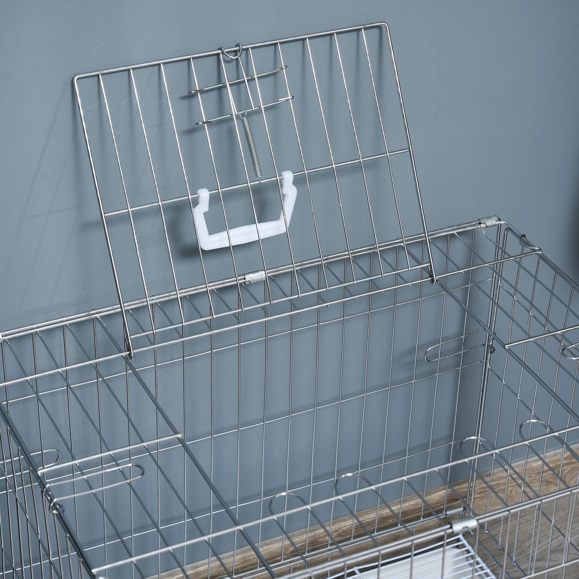 Pawhut Jaula Plegable Para Perros Con Bandeja Extraíble Y Puerta 61x43x50 Cm_4