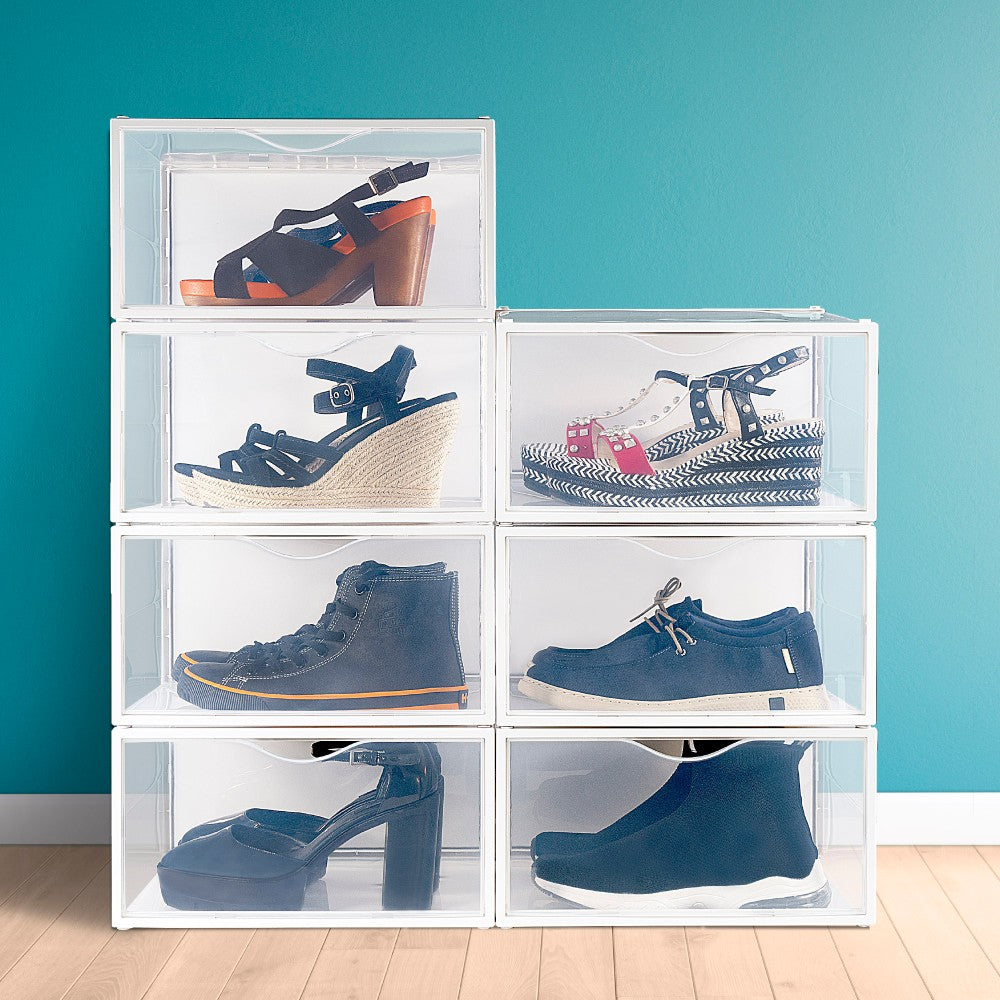 Pack 6 Cajas Zapatos Plástico Apilables Y Antivuelco Max Home_1
