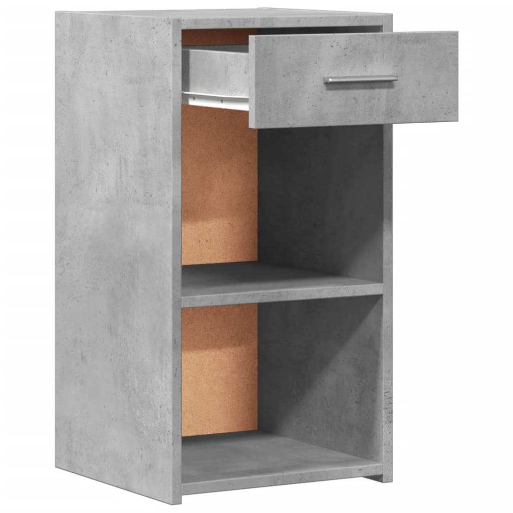 Mesita De Noche Madera De Ingeniería Gris Hormigón 35x34x65 Cm_2