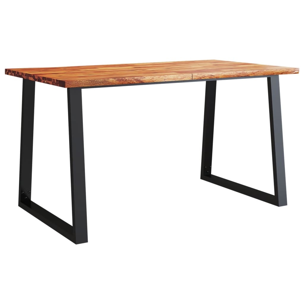 Mesa De Comedor Con Borde Vivo Madera Maciza Acacia 140x80x75cm_0