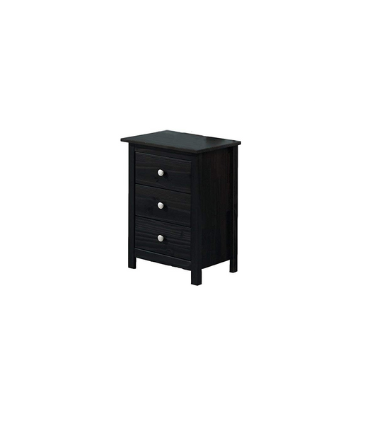 Mesita 3 Cajones Dormitorio Juvenil Madera Maciza Color Wengue. 63 Cm(alto)43 Cm(ancho)35 Cm(fondo)_0