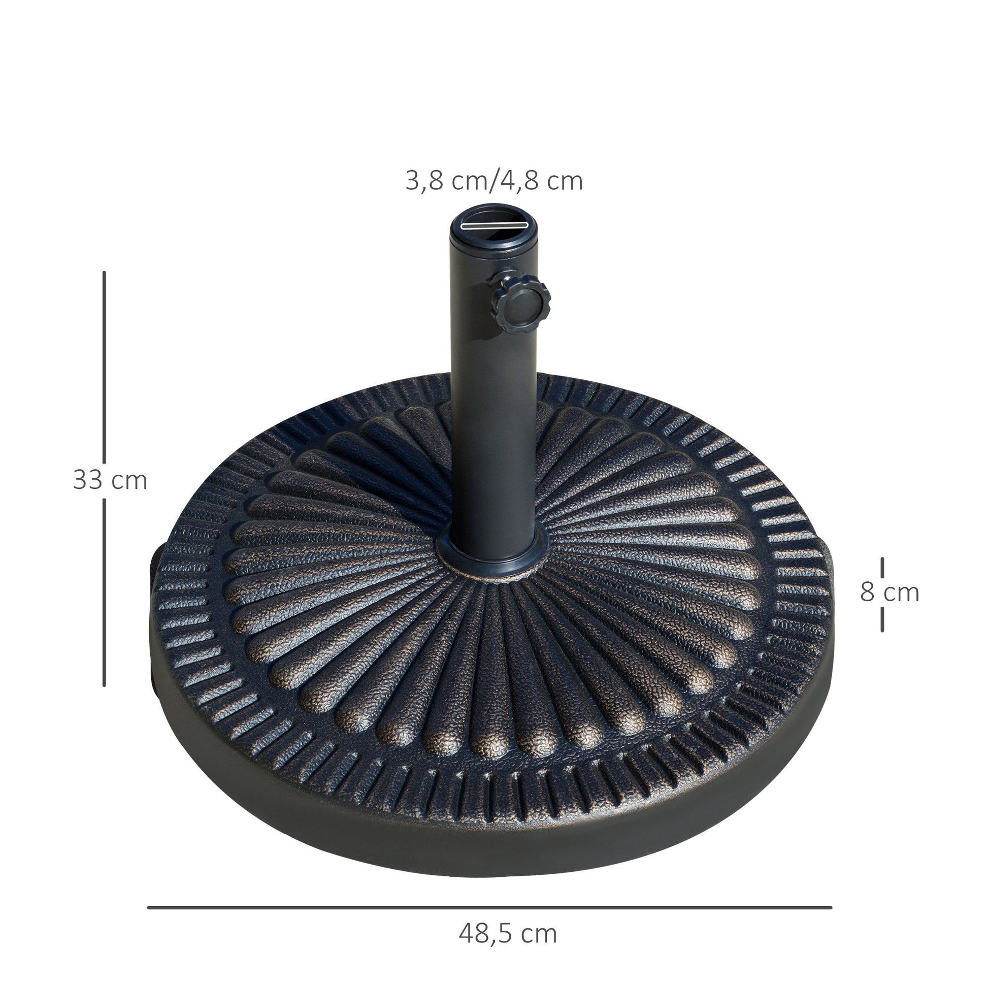 Outsunny Base De Sombrilla Jardín Peso 14,28 Kg Para Postes De 38/48mm_2
