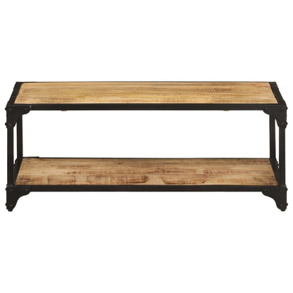 Mesa De Centro De Madera Maciza De Mango Rugosa 90x45x35 Cm_0