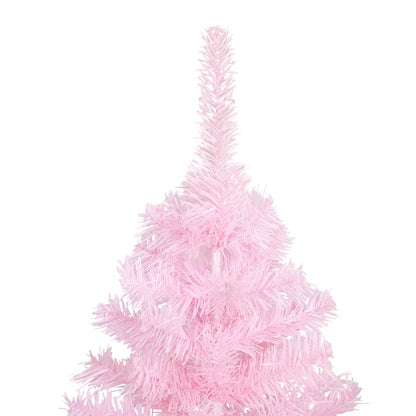 Vidaxl Árbol De Navidad Preiluminado Con Luces Y Soporte Rosa 150 Cm_3