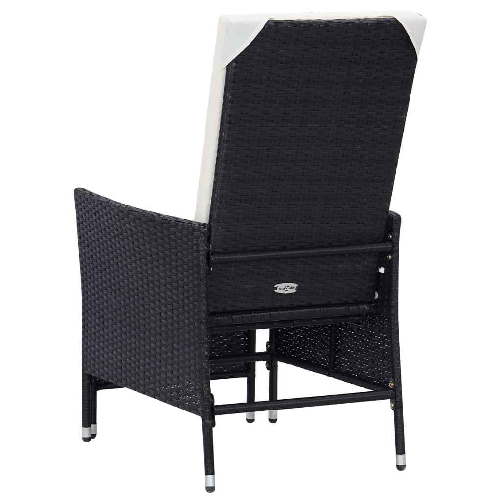 Vidaxl Sillón Reclinable De Jardín Con Cojines Ratán Sintético Negro_5