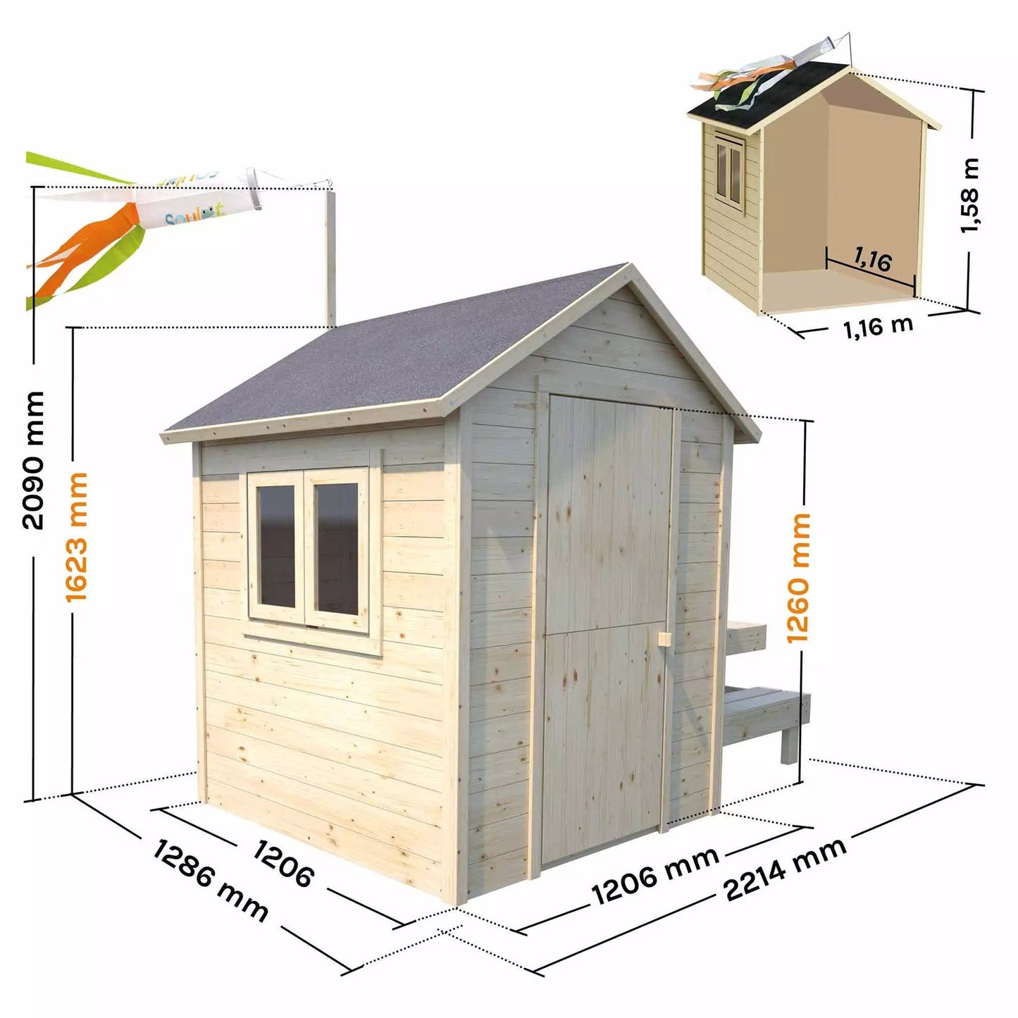 Casita infantil de madera con mesa y bancos Tiana Soulet