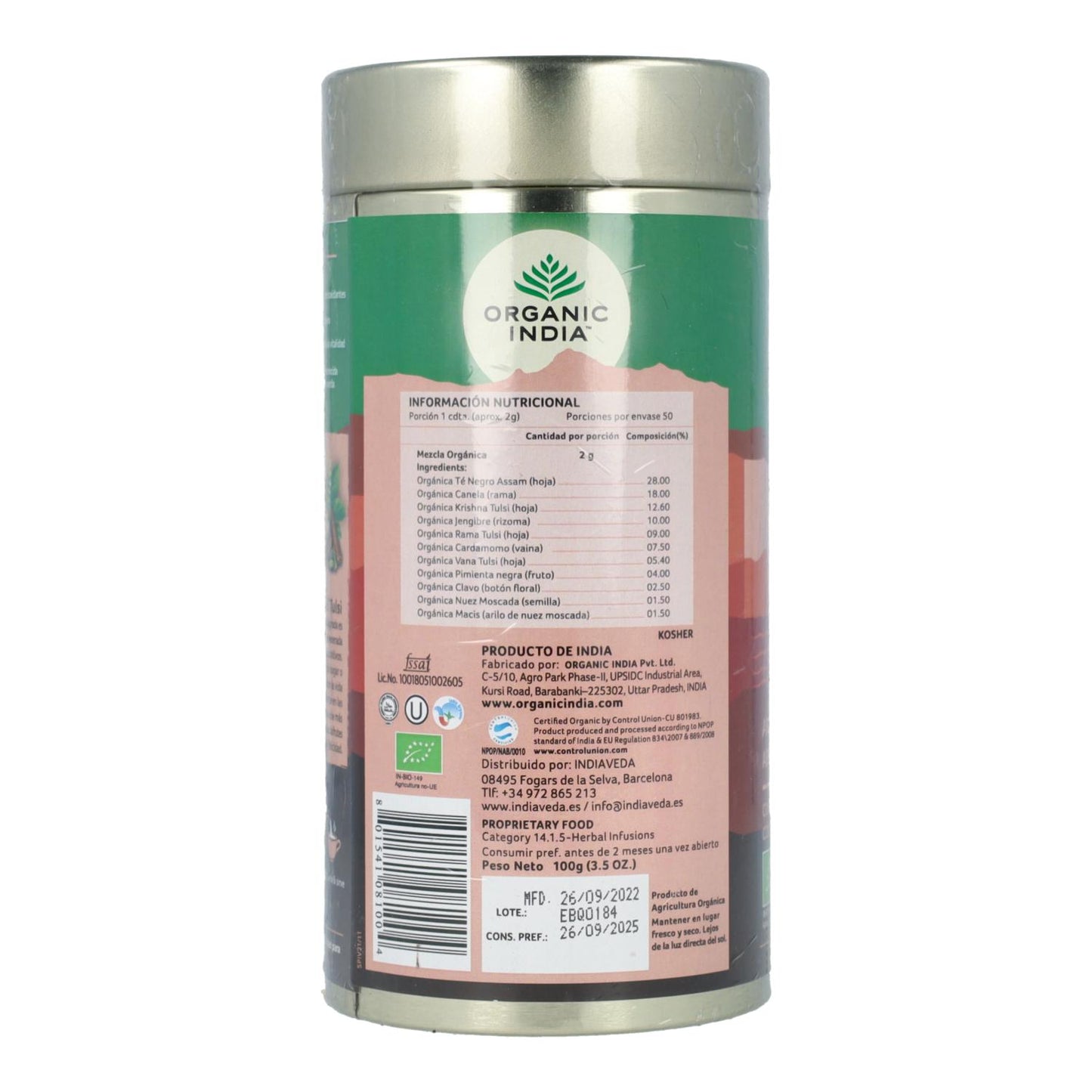 Tulsi y Masala Chai Organic India 100g