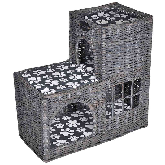Vidaxl Casa/cama/rascador/castillo Para Mascotas De Sauce Con Cojín_0