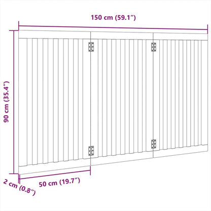 Vidaxl Puerta Para Perros Plegable 3 Paneles Madera Álamo Blanca 150cm_2