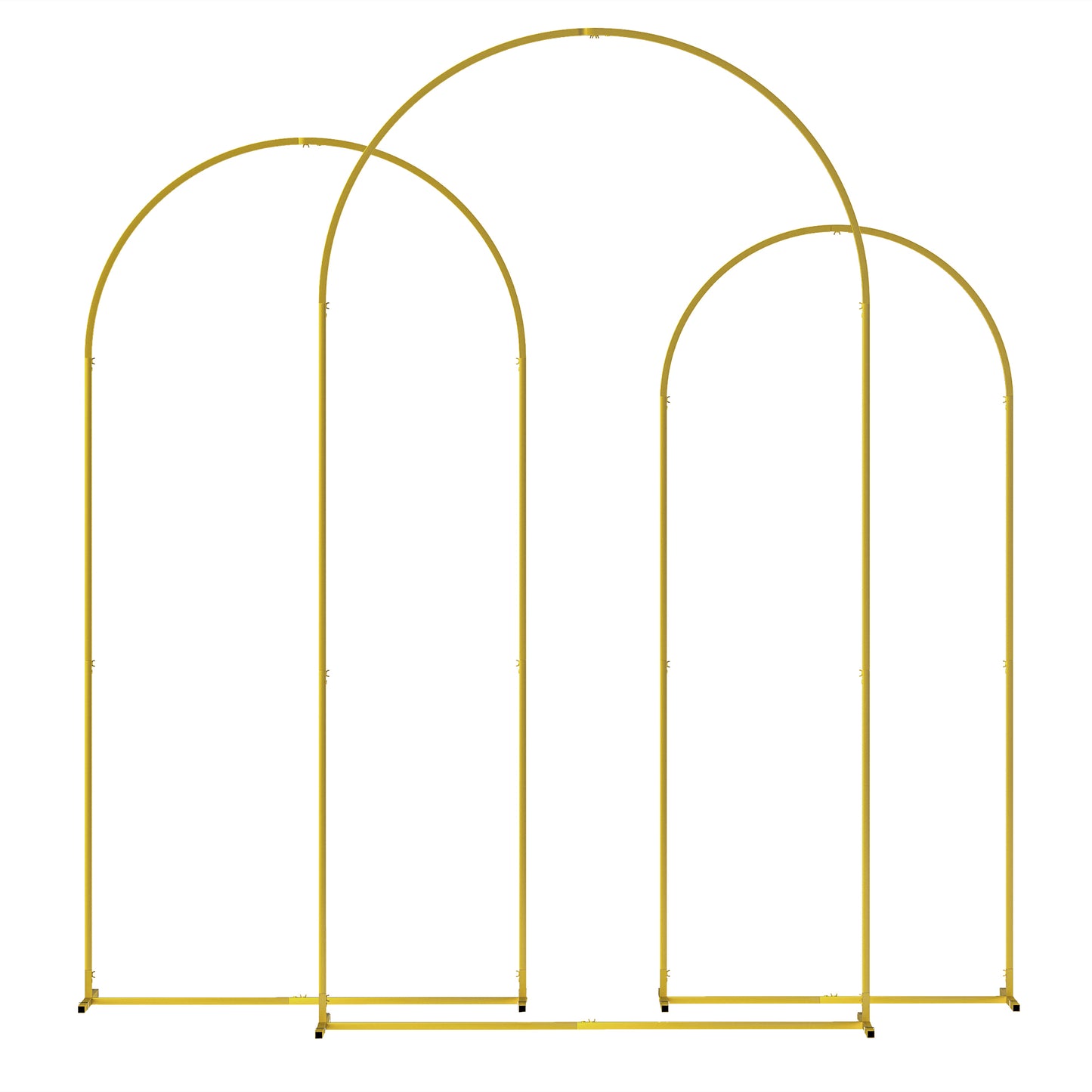 Outsunny Set De 3 Arcos De Jardín Para Rosas De Metal De 220/200/180 Cm Dorado_0