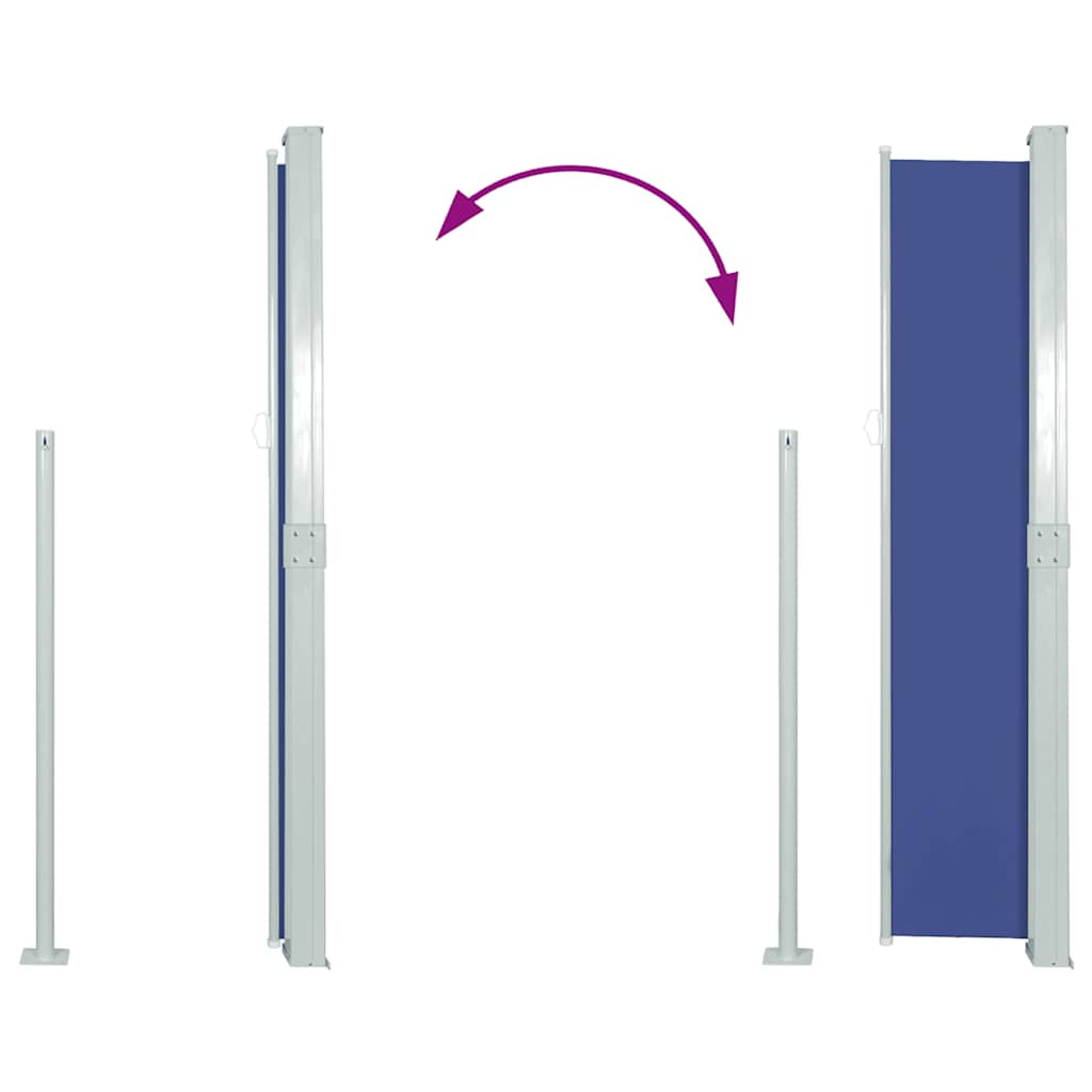 Vidaxl Toldo Lateral Retráctil De Jardín Azul 170x300 Cm_4