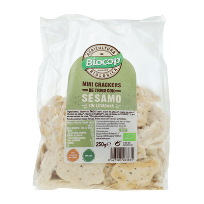 Mini Crackers de Trigo con Sésamo Biocop 250 g